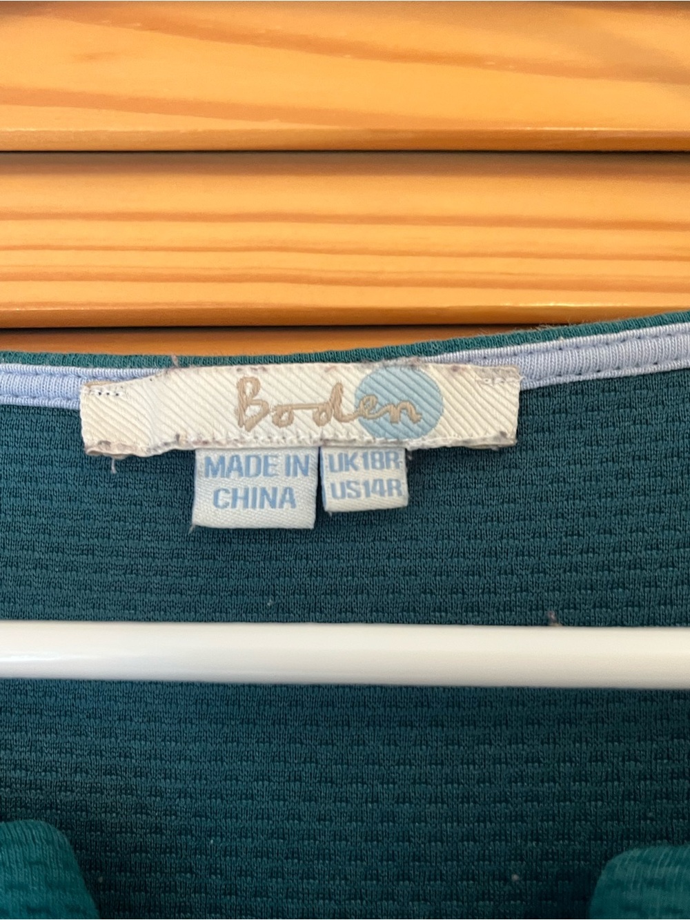 Boden Teal Long-Sleeve Shift Dress 14R - Picture 2 of 4